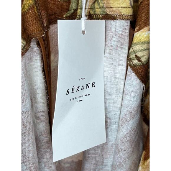 SEZANE Sz 46 14 Chiaretta Dress Adana
Maxi Brown Floral Linen Blend NWT - Picture 4 of 14